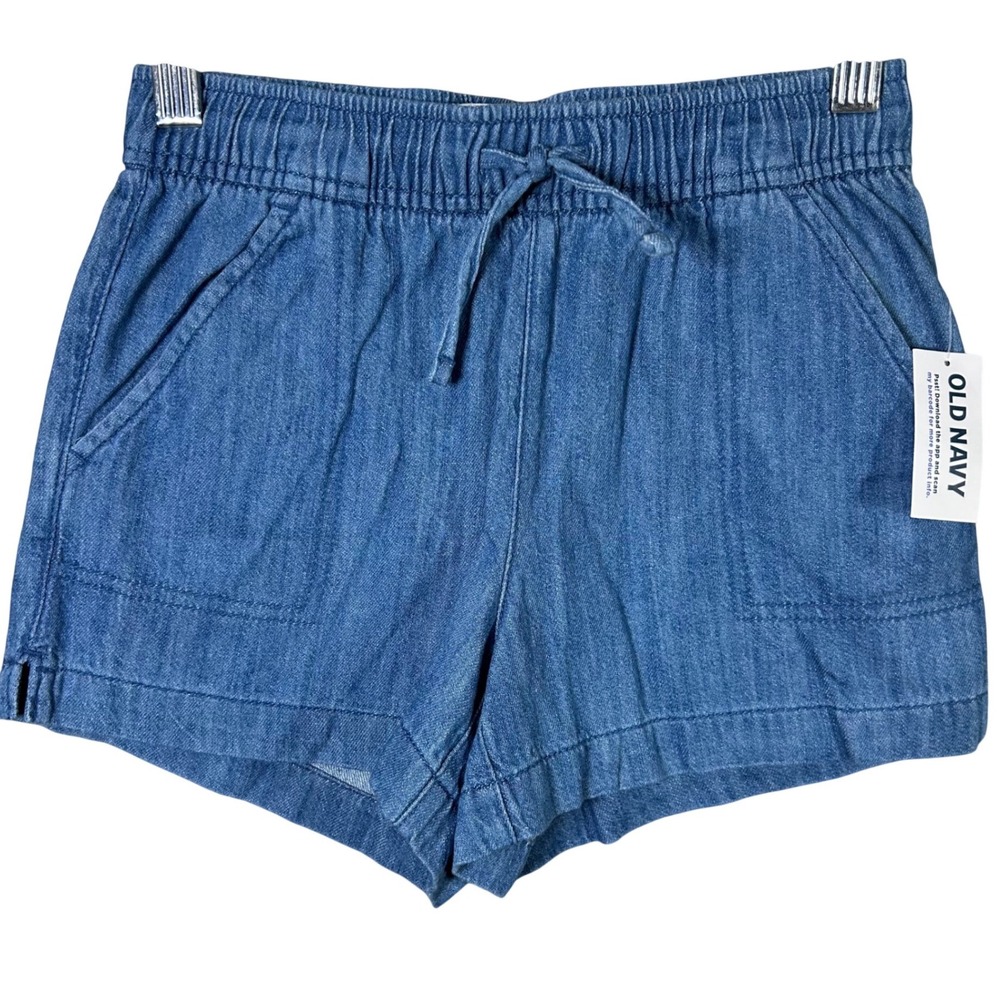 Old Navy Kids Blue Denim Drawstring‎ Shorts Size Medium 8 Brand New